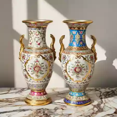 Sunset Amber Ripple Vase