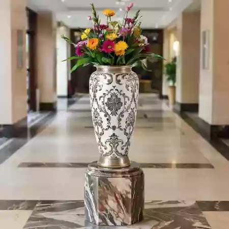 Custom vase in an office setting