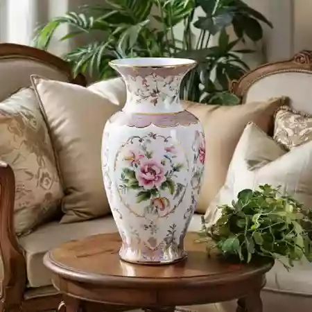 Vase with floral arrangement
