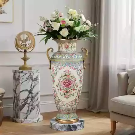 Classic bedroom with ornate vase