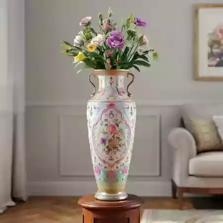 Modern minimalist vase in a bright living room