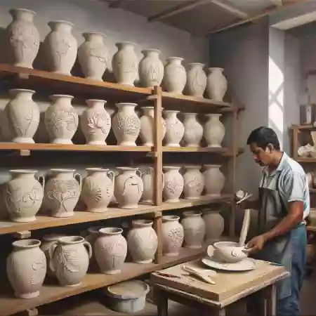 Artisan detailing a vase